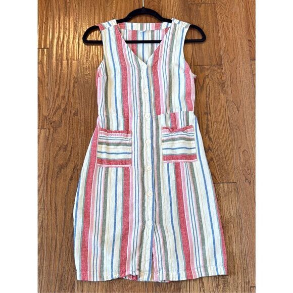 Old Navy striped linen blend pocket front dress small - Picture 10 of 10